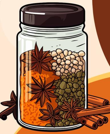 a jar filled with mix spices.
