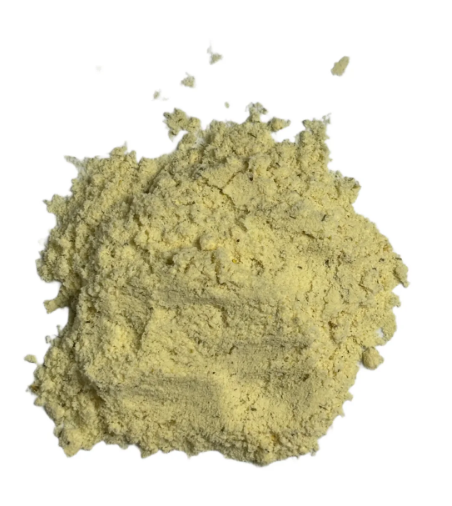 Fine yellow seasoning blend with a soft, airy texture.
